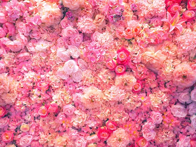 Ramo de flores rosas para san valentín o fondo del día de la boda