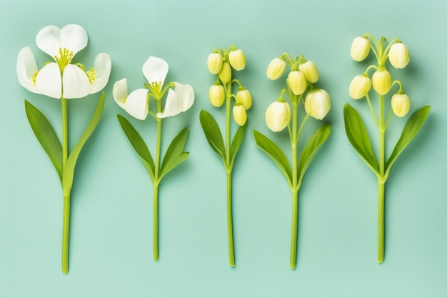 Un ramo de flores sobre un fondo verde