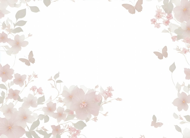 Ramo fresco de flores brancas e rosa em um fundo pastel claro Espaço vazio para texto