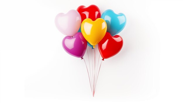 Foto ramo de globos festivos para el día de san valentín para celebraciones alegres