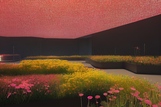 Ramo con jardín vintage con flores y hojas elementos de diseño de ilustración botánica flores ilustración de trama de representación 3D