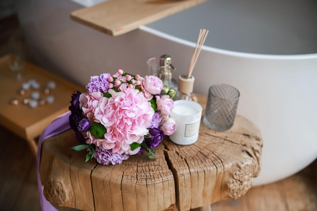 Ramo de novia de boda con flores