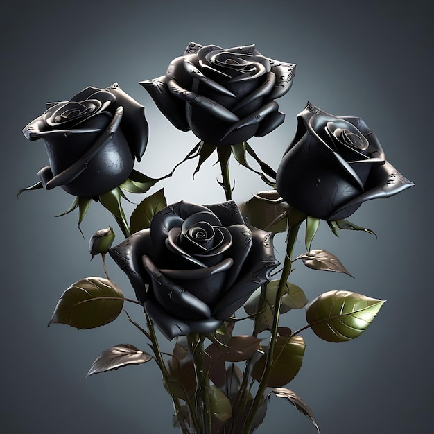 Un ramo de rosas negras