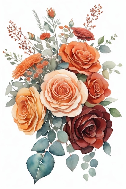 Un ramo de rosas por peonías por John Tarr