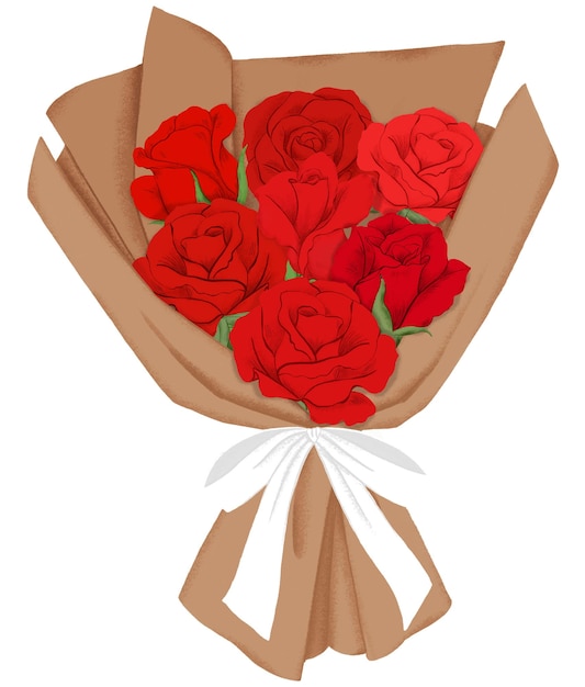 El ramo de rosas png las calcomanías de San Valentín con fondo transparente