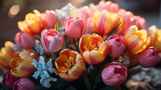 Ramo de tulipanes regalo para el Día Internacional de la Mujer del 8 de marzo