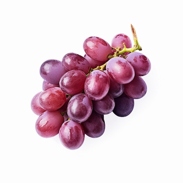 un ramo de uvas que están en un fondo blanco