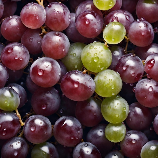 un ramo de uvas que están en una pila