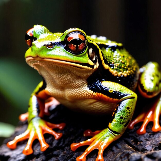 Foto rana animal salvaje que vive en la naturaleza parte del ecosistema