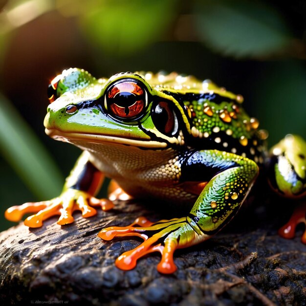 Rana animal salvaje que vive en la naturaleza parte del ecosistema