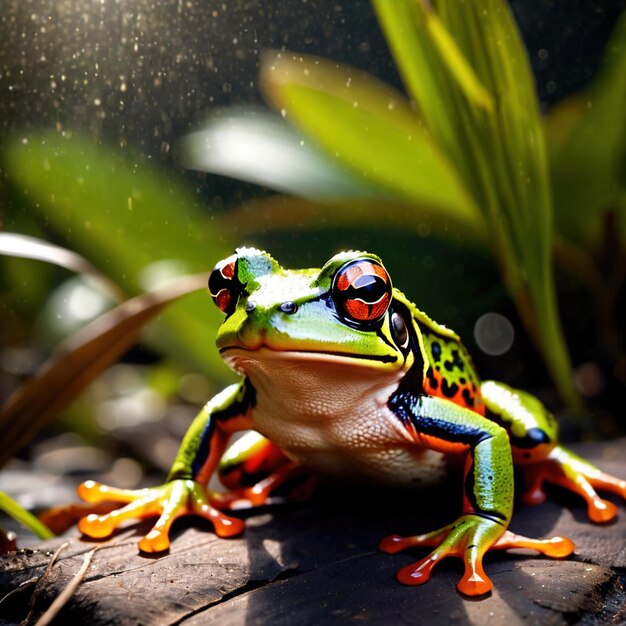 Rana animal salvaje que vive en la naturaleza parte del ecosistema