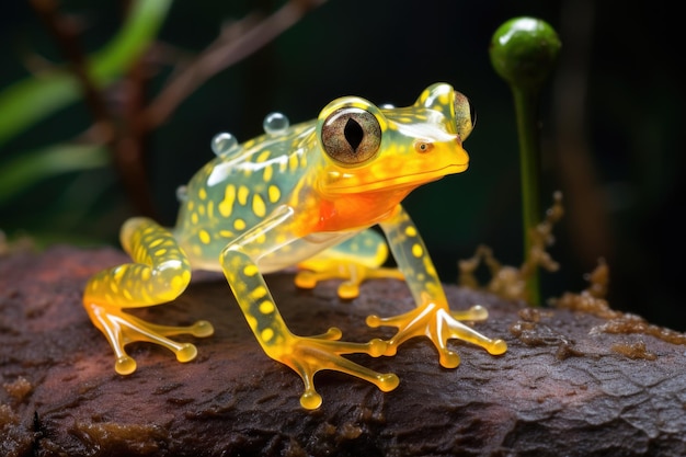 Rana de cristal anfibia Centrolenidae