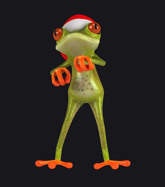 La rana de dibujos animados en 3D