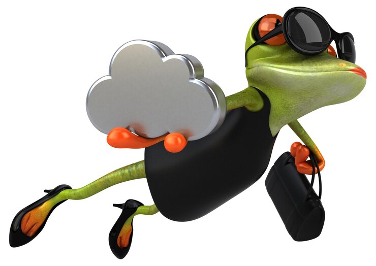 Foto rana divertida - ilustración 3d