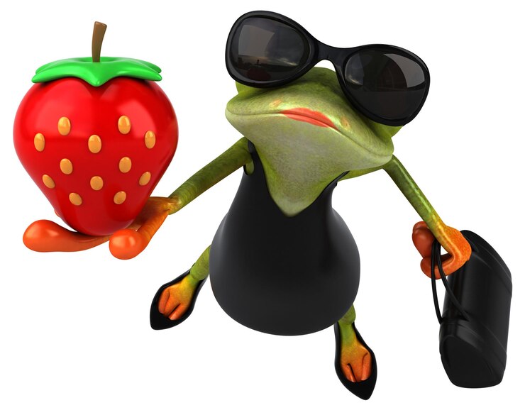 Foto rana divertida - ilustración 3d