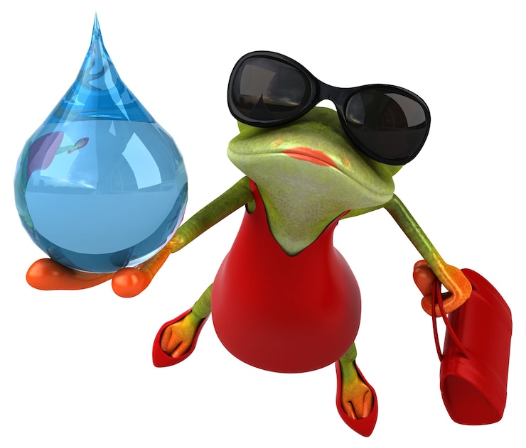 Foto rana divertida - ilustración 3d