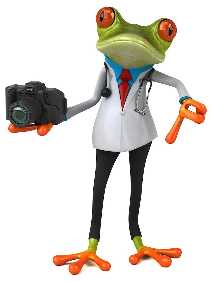 Foto rana doctor ilustración 3d