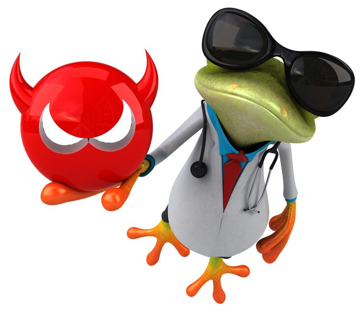 Foto rana doctor ilustración 3d