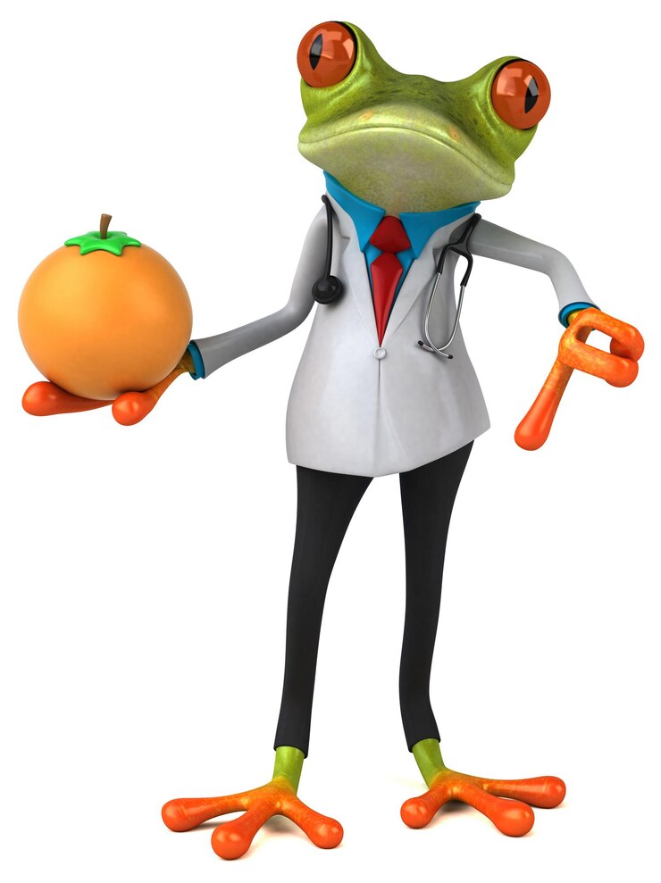 Foto rana doctor ilustración 3d