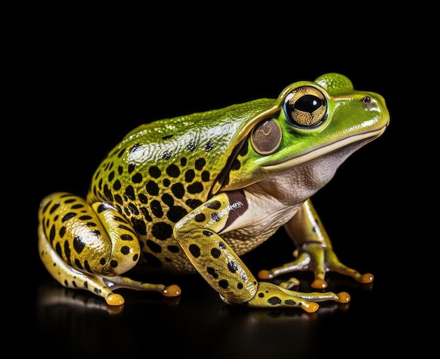 Rana esculenta Rana verde europea o de agua sobre fondo blanco Creada con tecnología de IA generativa