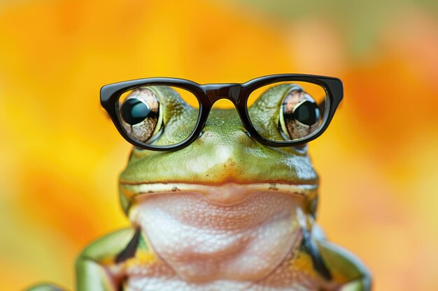 La rana tiene aproximadamente 2 pulgadas de largo y tiene un cuerpo verde con manchas marrones