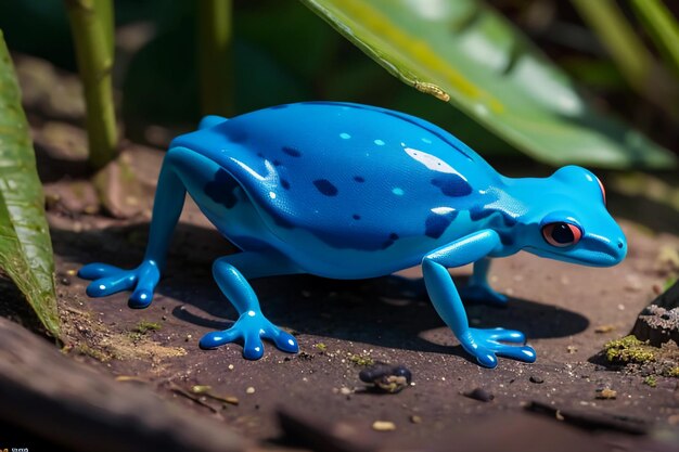 Foto rana venenosa colorida muy peligrosa vida silvestre rana papel tapiz fotografía de fondo