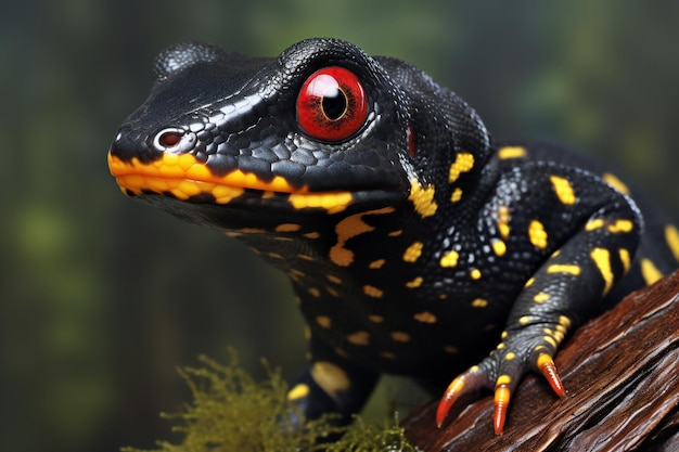 Rana venenosa de dardos con manchas rojas Dendrobates auratus