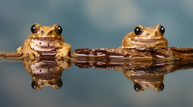 Ranas en el agua