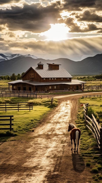 Foto rancho de cavalos no colorado