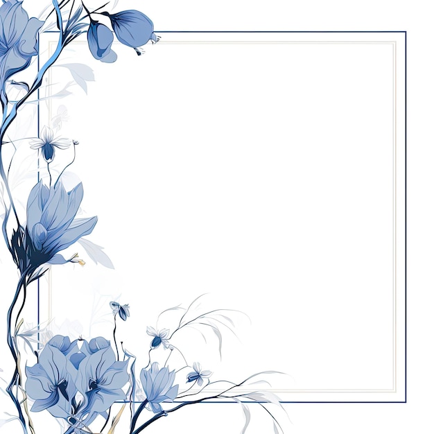 Randrahmen, sanftes Blumenmuster, transparente Designkollektion, Fliesenrahmen, Scrapbook-Illustration