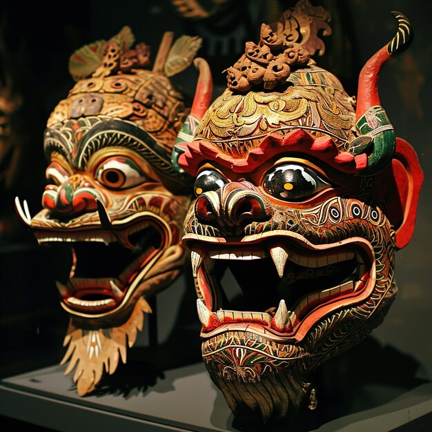 Rangda e máscara de Barong