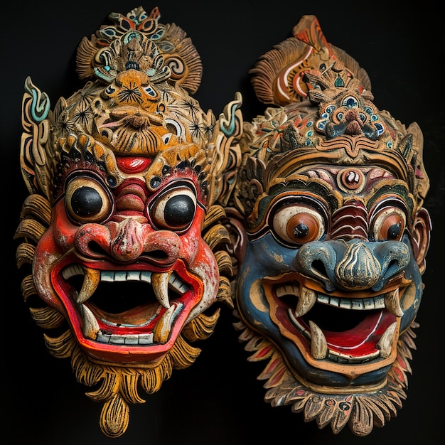 Rangda und Barong-Maske