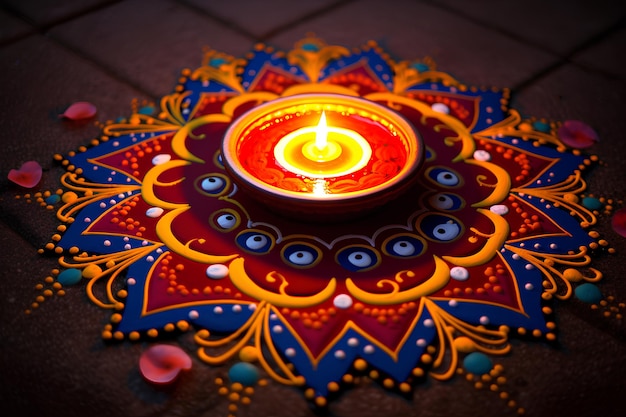Rangoli entwirft Diwali-Dekor