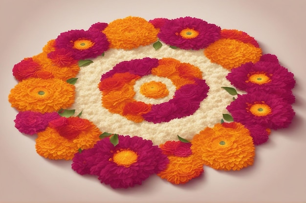 rangoli de flores