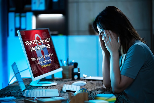 Ransomware Malware Infracción Computadora pirateada