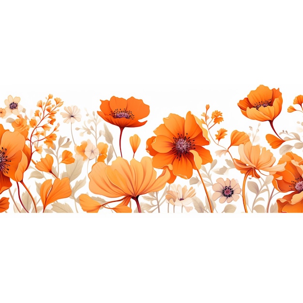 Ranunkelblumen mit Stengel in Orange isoliert auf weißem Hintergrund