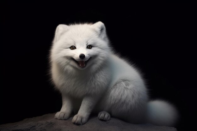 raposa do ártico sorridente IA generativa