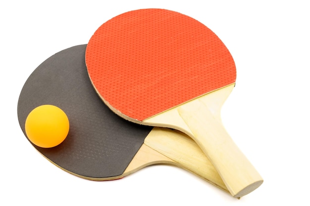 Raqueta de tenis y pelota de ping pong