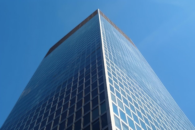 Rascacielos en el centro de la ciudad con cielo azul claro