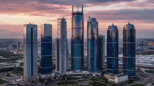 Los rascacielos del centro internacional de negocios de la ciudad de Moscú