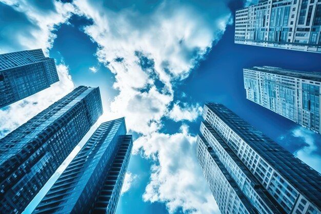 Rascacielos Edificios y Vista del cielo Fotografía de Stock AI generado