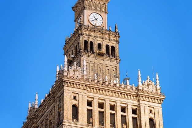 Rascacielos del Palacio de la Cultura y la Ciencia en la ciudad de Varsovia en Polonia.