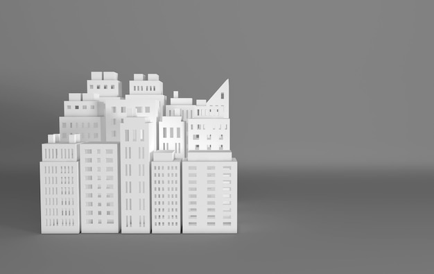 Rascacielos de papel blanco Edificio arquitectónico en vista panorámica