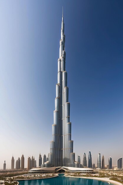 El rascacielos de la torre Burj Khalifa en Dubai, Emiratos Árabes Unidos
