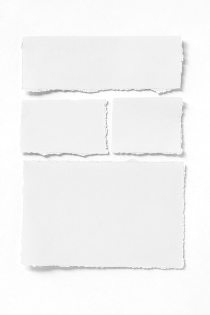 Foto rasgado pedaço de papel isolado em branco