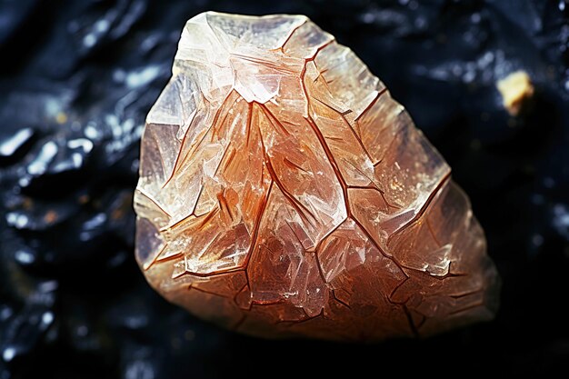 Raslakite é uma pedra natural preciosa rara em um fundo preto gerado por IA
