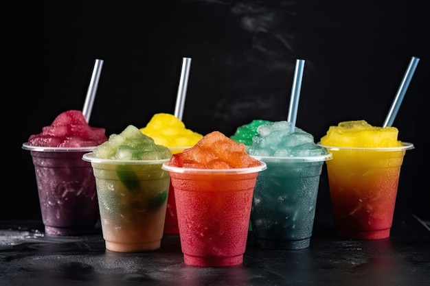 Raspas coloridas de verão em fundo preto ai generative