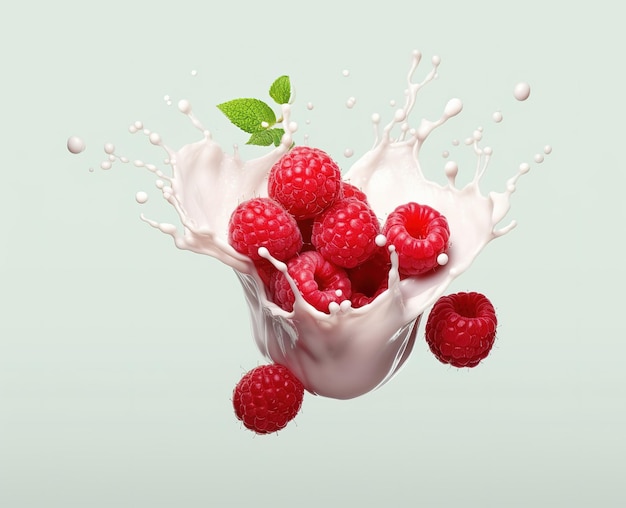 Raspberry-Milkshake-Abstrakt-Werbe-Design isoliert