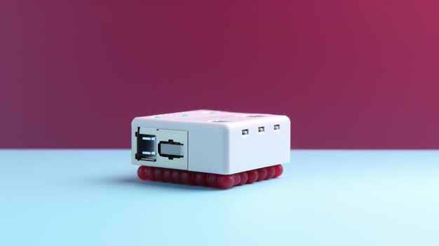 Raspberry Pi 4 em mesa branca com fundo cinza suave