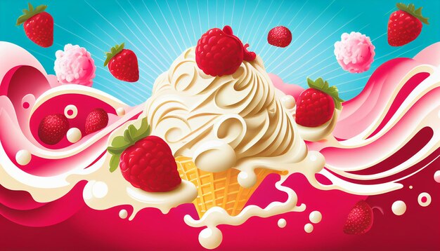 Raspberry Ripple Summer Background mit Raspberry Generative AI